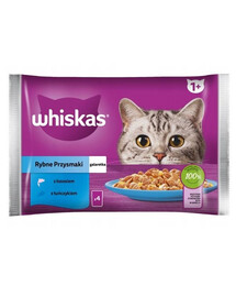 WHISKAS Kalahõrgutised lõhe ja tuunikalaga želees 4x85g