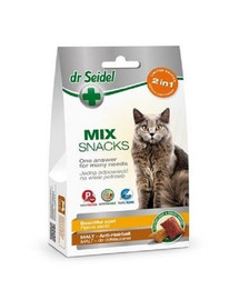 DR SEIDEL Smakołyki 2W1 Malt 60g Tervislik maiuspala kassidele karvkatte seisundi parandamiseks.
