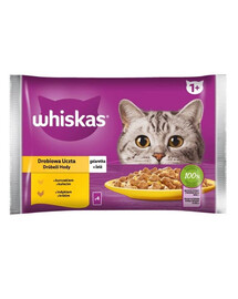 WHISKAS Kodulinnuliha moositud kalkun ja kana 4x85g