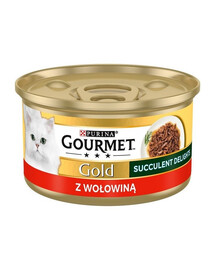GOURMET Gold Adult Succulent Delights z wołowiną 85g