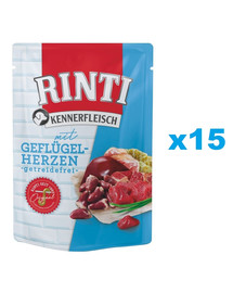 RINTI Kennerfleisch Poultry hearts Linnuliha südamete kotikes 15 x 400 g