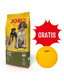 JOSERA JosiDog Lamb Basic 15 kg kuivtoit lambaga täiskasvanud normaalse aktiivsusega koertele. + TASUTA FRISBEE