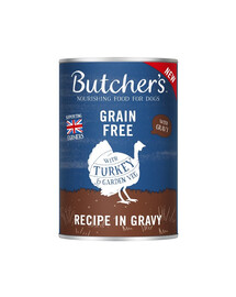 BUTCHER'S Original Recipe in Gravy, koeratoit, kalkunitükid kastmes, 6 x 400g