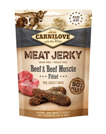 CARNILOVE Meat Jerky Beef & Beef Muscle filee 100g veiselihabatoon