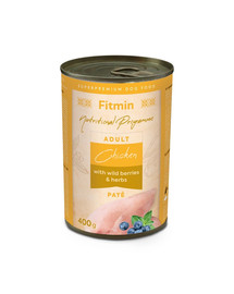 FITMIN Dog Nutritional Programme Tin Chicken with herbs and wild berries   400g kanaliha ürtide ja marjadega