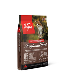 ORIJEN Regional Red Cat 5.4 kg Teraviljavaba kuiv täistoit täiskasvanud kassidele.