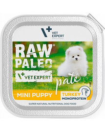 VETEXPERT RAW PALEO Pate Puppy Mini Turkey 150 g kutsikapasteet kalkunist