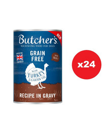 BUTCHER'S Original Recipe in Gravy, koeratoit, kalkunitükid kastmes 24 x 400g