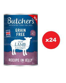 BUTCHER'S Original Recipe in Jelly, koeratoit, lambaliha tükkidega  24 x 400g