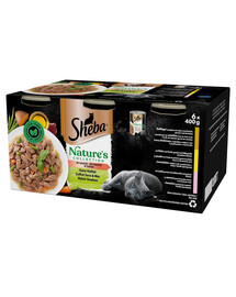 SHEBA Nature's Collection Valik maitseid kastmes 24x400 g kana, kana ja lõhe kokteil täiskasvanud kassidele