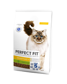 PERFECT FIT Sensitive 1+ Rich in Turkey 7 kg kuiv täistoit täiskasvanud tundlikele kassidele.