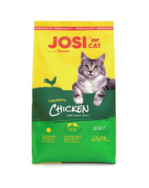 JOSERA JosiCat Crunchy Chicken 650g z drobiem dla dorosłych kotów