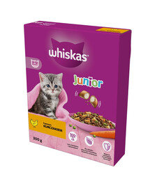 WHISKAS Junior 300 g kuiv täistoit kassipoegadele maitsva kanaga