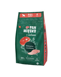 PAN MIĘSKO maitsetaimedega Veiseliha küülikuga M 3 kg keskmise suurusega tõugudele