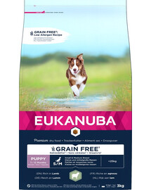 EUKANUBA Grain Free S/M Puppy Lamb 3 kg väikestele ja keskmise suurusega kutsikatele