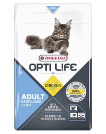 VERSELE-LAGA Opti Life Cat Sterlised/Light Chicken 1 kg dla steriliseeritud kassid