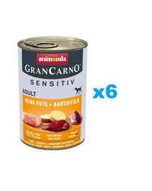 ANIMONDA Grancarno Sensitive kalkuniliha kartulitega 6x400 g