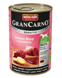 ANIMONDA Grancarno Sensitive veiseliha kartuliga 12x400 g