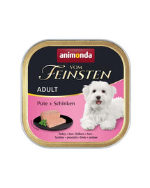 ANIMONDA Vom Feinsten Adult Turkey&Ham 150 g kalkunit ja sinki täiskasvanud koertele