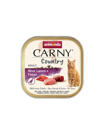 ANIMONDA Carny Country Adult Beef&Lamb&Pheasant 100 g veiseliha, part ja põhjapõder täiskasvanud kassidele