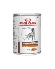 ROYAL CANIN Veterinary Gastrointestinal Madala rasvasisaldusega pasteet seedetrakti häiretega koertele 420 g dieetiline koeratoit