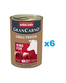 ANIMONDA Gran Carno Single Protein Adult Beef Pur 6x400 g veiseliha täiskasvanud koertele
