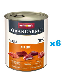 ANIMONDA Gran Carno Adult with Duck 6x800 g koos pardiga täiskasvanud koertele