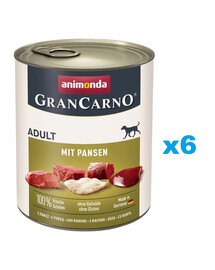 ANIMONDA Gran Carno Adult with Tripe 6x800 g täiskasvanud koerte puhul koos kõhutäiega