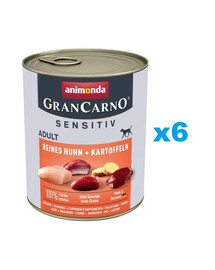 ANIMONDA Grancarno Sensitive kana kartuliga 6x800 g