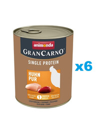 ANIMONDA Gran Carno Single Protein Adult Chicken pur 6x800 g  kana täiskasvanud koertele