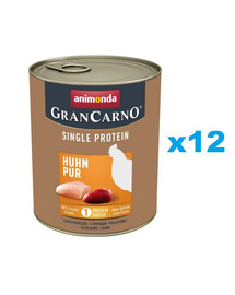 ANIMONDA Gran Carno Single Protein Adult Chicken pur 12x800 gkana täiskasvanud koertele