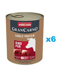 ANIMONDA Gran Carno Single Protein täiskasvanud koertele veiseliha 6x800 g