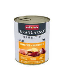 ANIMONDA Grancarno Sensitive kalkunit kartuliga 6x800 g