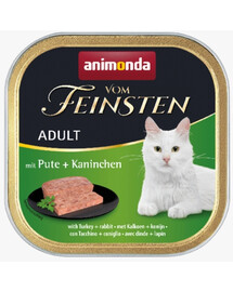 ANIMONDA Vom Feinsten Klassikaline konserv kassidele kalkuni ja küülikulihaga 100 g