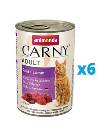 ANIMONDA Carny Adult rinkinys jautiena ir ėriena 6 x 400 g