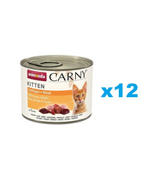 ANIMONDA Carny Kitten Poultry&Beef 12x200 g kodulinnu- ja veiseliha kassipoegadele