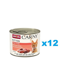 ANIMONDA Carny Kitten Beef&Turkey 12x200 g  veiseliha, kana ja küülik kassipoegadele