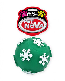 PET NOVA DOG LIFE STYLE Lumehelvestega pall 7,5cm roheline