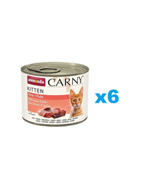 ANIMONDA Carny Kitten Beef&Turkey 6x200 g  veiseliha ja kalkuniliha kassipoegadele