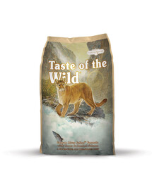 Taste Of The Wild Canyon River 2 kg teraviljavaba kassipoegade toit. Võib sööta ka kassidele igas eluetapis. Sisaldab forelli, suitsulõhet, maguskartulit ja herneid.