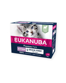 EUKANUBA Grain Free Kitten Kassipoegade pasteet Lambaliha 12 x 85 g