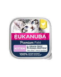 EUKANUBA Grain Free Kitten Monoproteiinipasteet kassipoegadele Kana 16 x 85 g