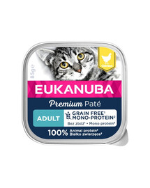 EUKANUBA Grain Free Adult Monoproteiinipasteet Kana 16 x 85 g