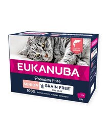 EUKANUBA Grain Free Senior pasztet dla starszych kotów Łosoś 12 x 85 g