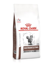 ROYAL CANIN GASTROINTESTINAL MODERATE CALORIE kassidele soolestiku imendumishäirete vähendamiseks ja rasva ainevahetuse toetamiseks 2 kg