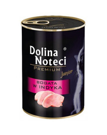 DOLINA NOTECI Premium Junior Bogata kalkunilihaga kassipoegade toit 400 g