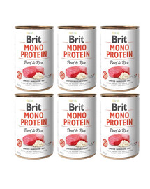 BRIT Mono Protein Beef & Rice 6x400 g monoproteiinne toit veiseliha ja riis