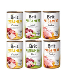 BRIT Pate&Meat Segatud maitsed kodulinnulihaga 6x400 g pasteeti koertele