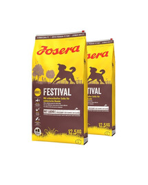 JOSERA Festival 2x12,5kg täiskasvanud kiuslikele koertele kastmega