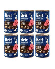 BRIT Premium by Nature Beef and tripes 6x400 g veiseliha ja roogade naturaalne koeratoit